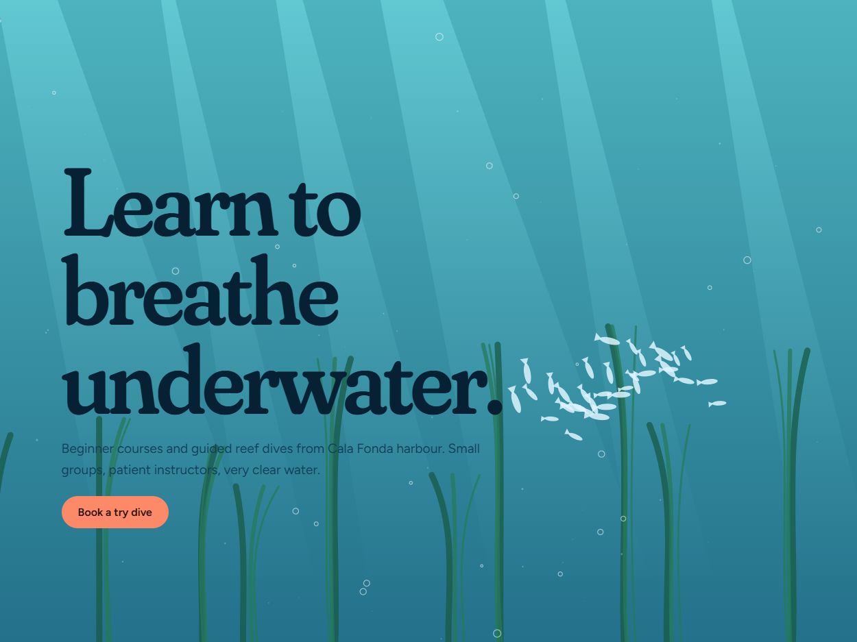 Dive school website design